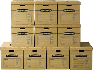 Bankers Box 10-Pack Large Classic Moving Boxes with Reinforced Handles | Pack bulky household items with large moving boxes built for easier carrying and dependable protection.