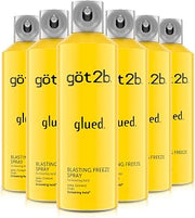 Got2B Glued Blasting Freeze Hair Spray, 12 Fl Oz, Pack of 6, Extra Strong Holding Spray for Spikes & Styles, Long-Lasting All-Day Hold, Wind-Tested, Humidity-Resistant, Washes Out Easily