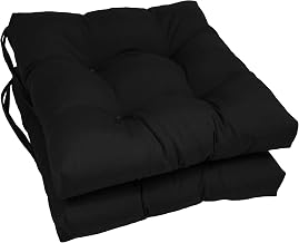 Blazing Needles 16-inch Square Indoor Chair Cushions (Set of 2, 4, or 6) - 16" x 16" Black Set of 6