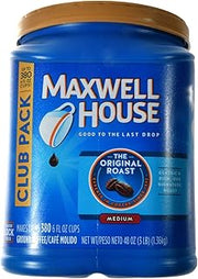 MAXWELL HOUSE The Original Roast Ground Coffee, Medium Classic and Rich Our Signature Club Pack, up to 380, 48 Oz