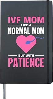 Retrieval Day Transfer Day Vitro Fertilisation IVF Mom Hardcover Journal, Black