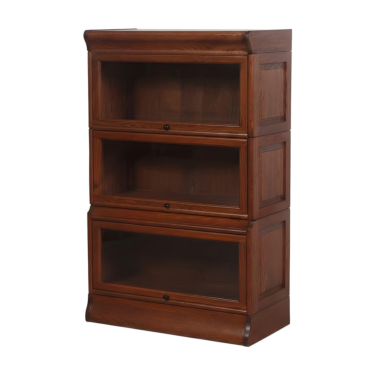Starlight Canyon Home Solid Wood Barrister Bookcase with Beveled Glass Doors, Tall Bookshelf with Storage for Home Office, Michael's Cherry