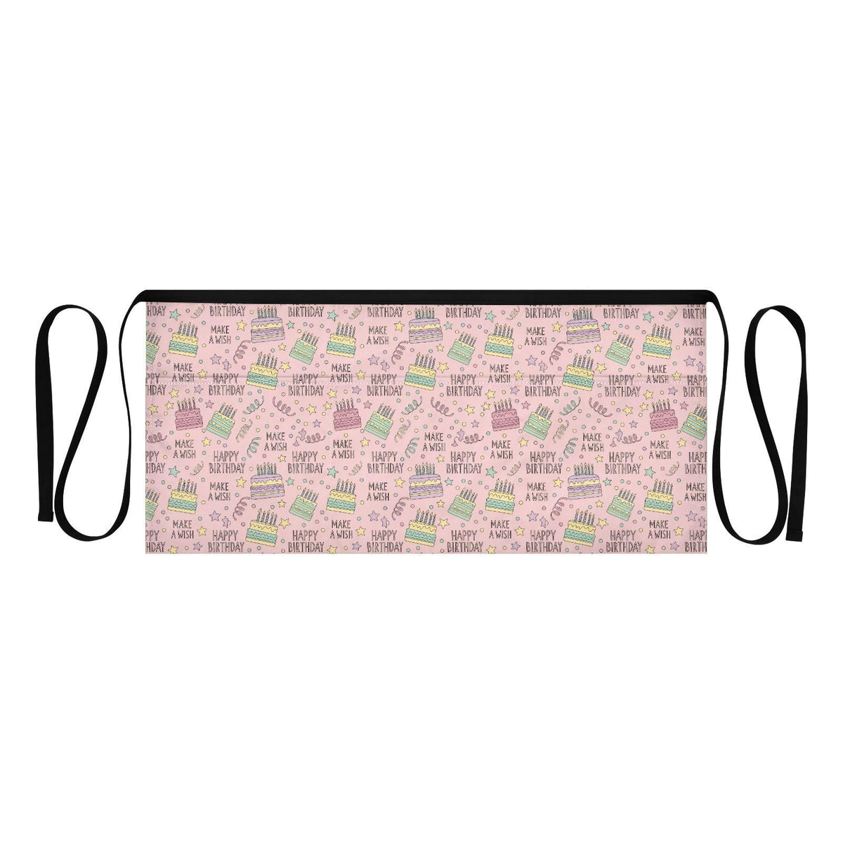 Birthday Pattern Pink 3-Pocket Server Apron Professional Waist Apron for Waitress by SDMKA – 25.2" x 11.8", Polyester, I310, Model g513182367p1023c1088s2479