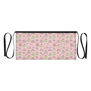 Birthday Pattern Pink 3-Pocket Server Apron Professional Waist Apron for Waitress by SDMKA – 25.2" x 11.8", Polyester, I310, Model g513182367p1023c1088s2479