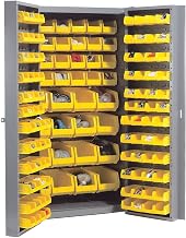 Global Industrial Bin Cabinet with 40 Inner & 96 Door Yellow Bins, Unassembled, 38x24x72