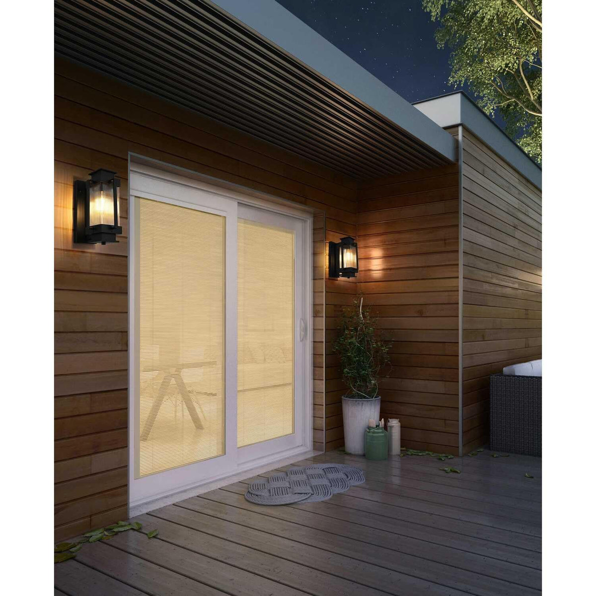 Harlan One Light Outdoor Wall Sconce Black by Lighting Design – Iron, Black