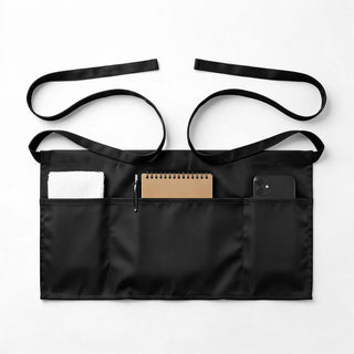 Server Waitress Waist Apron by Bumobot – One Size, Polyester, Black, Model BAP-black