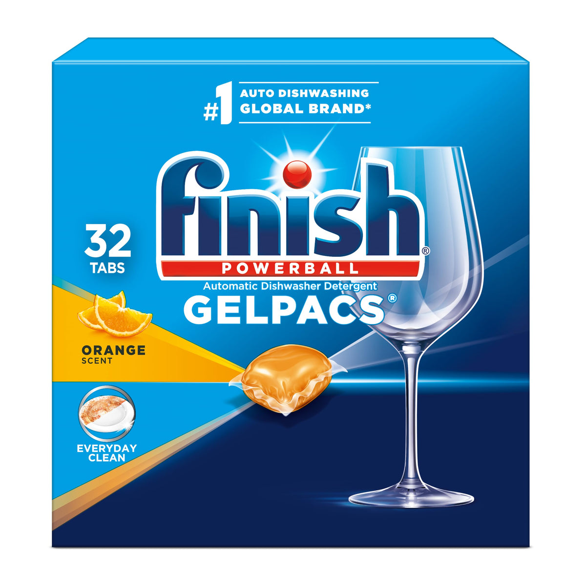 Gelpacs Dishwasher Pods by Finish – 32 Count (Pack of 1), Orange, Model 81053