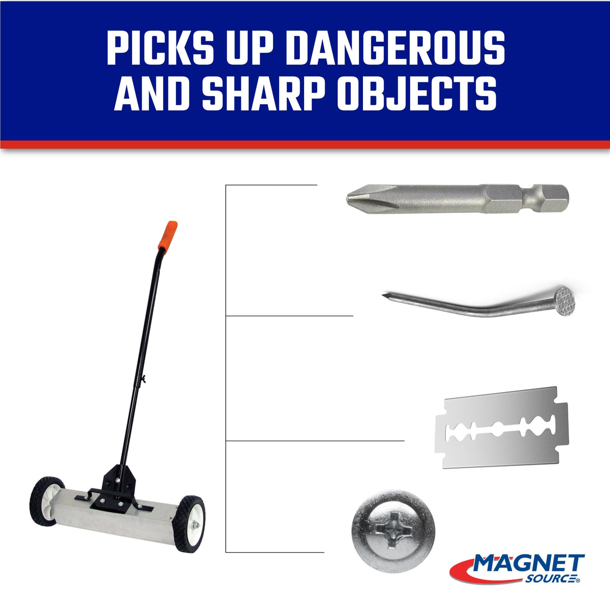 Master Magnetics Orange / 18" / 1 Magnetic Sweepers