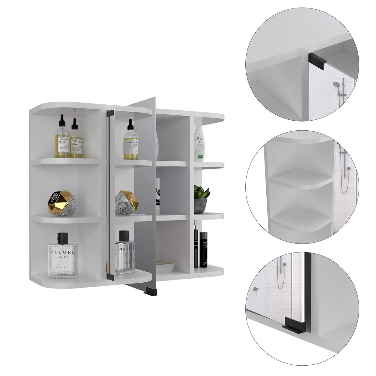 DEPOT E-SHOP White / Modern / 1 Medicine Cabinets