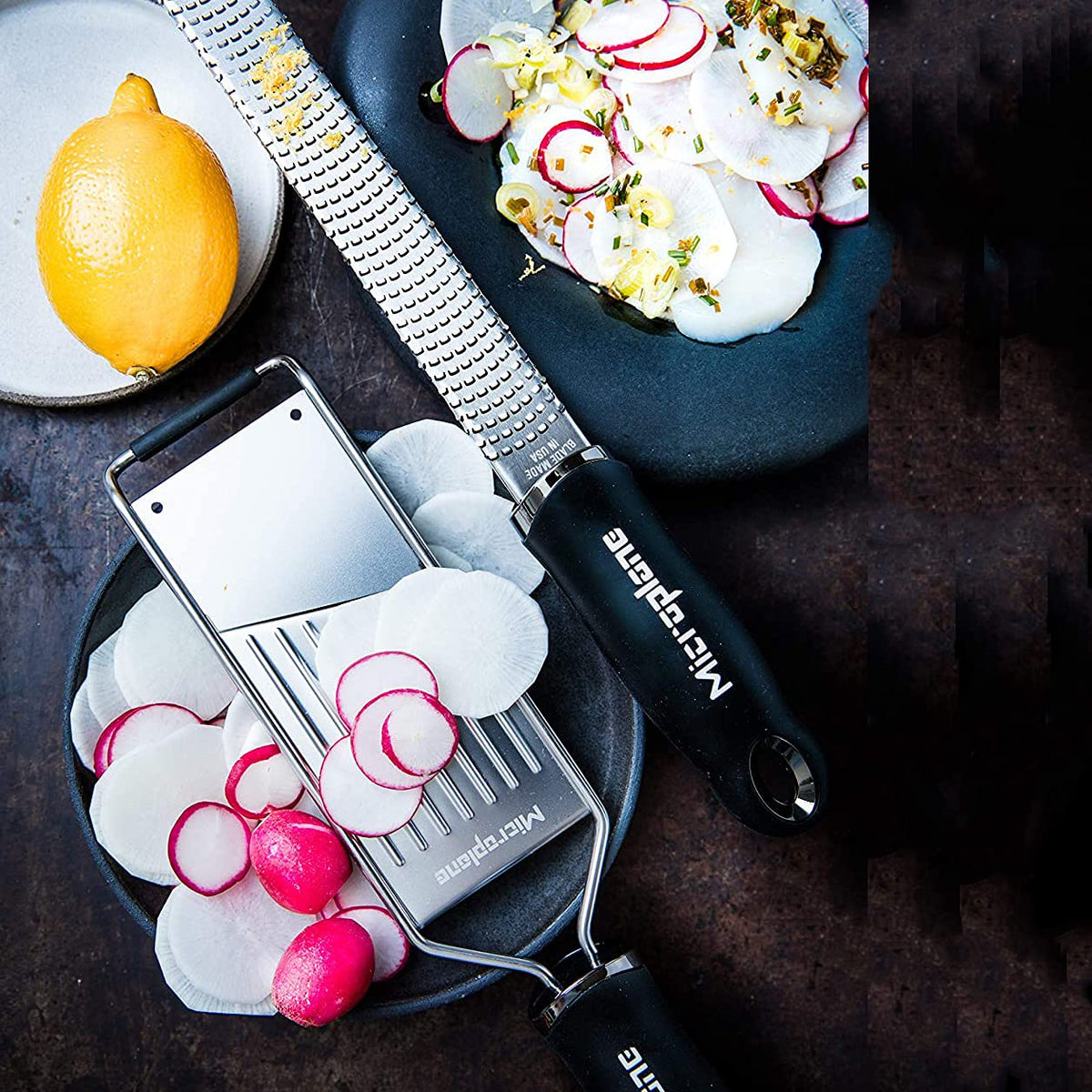 Gourmet Kitchen Grater by Microplane – 335x160x39mm, Stainless steel Plastic, Black, Model 36179E