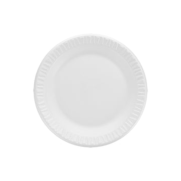 Dart 7PWCR 7 in White Unlaminated Foam Plate (Case of 1000)