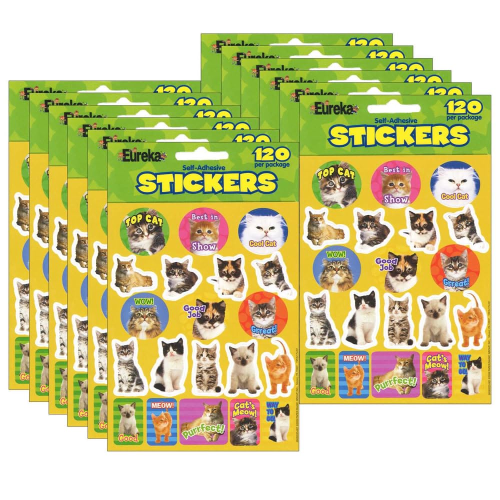 Motivational Cats by Eureka – Multicolor, Pack of 120, Model EU-655202-12