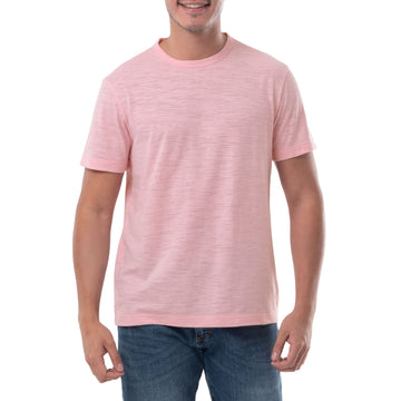 Men's Short Sleeve Slub Tee – Jersey, Coral Blush, Model WRT21950