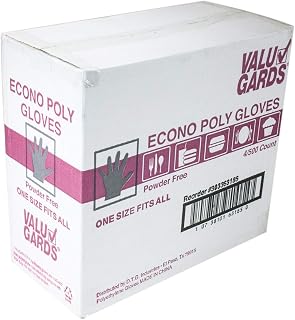 Handgards ValuGards Econo Poly Clear One Size Fits All Disposable Glove - 2000 per case.