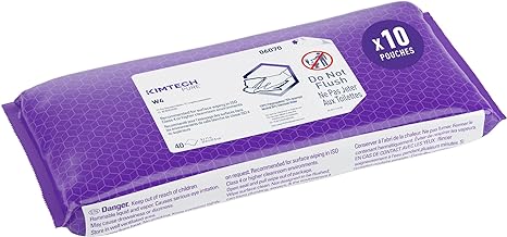 KIMTECH 06070 W4 PreSat Alcohol Wipers, 70% IPA, 9 x 11, White, 40 per Pack (Case of 10)