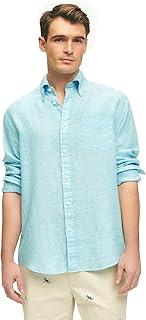 Brooks Brothers Men's Irish Linen Long Sleeve Sport Shirt