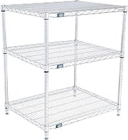 Global Industrial 3 Shelf, Chrome Wire Shelving Unit, Starter, 30" W x 24" D x 34" H