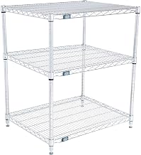 Global Industrial 3 Shelf, Chrome Wire Shelving Unit, Starter, 30" W x 24" D x 34" H