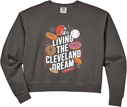 Women's Living The Cleveland Dream Local Vibes City Comfort Colors Crop Sweatshirt