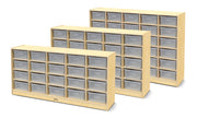 30 Tub Mobile Storage with Clear Bins by Jonti-Craft – 60 inches (W) x 15 inches (D) x 42 inches (H), Acrylic, Clear, Model 40310JC