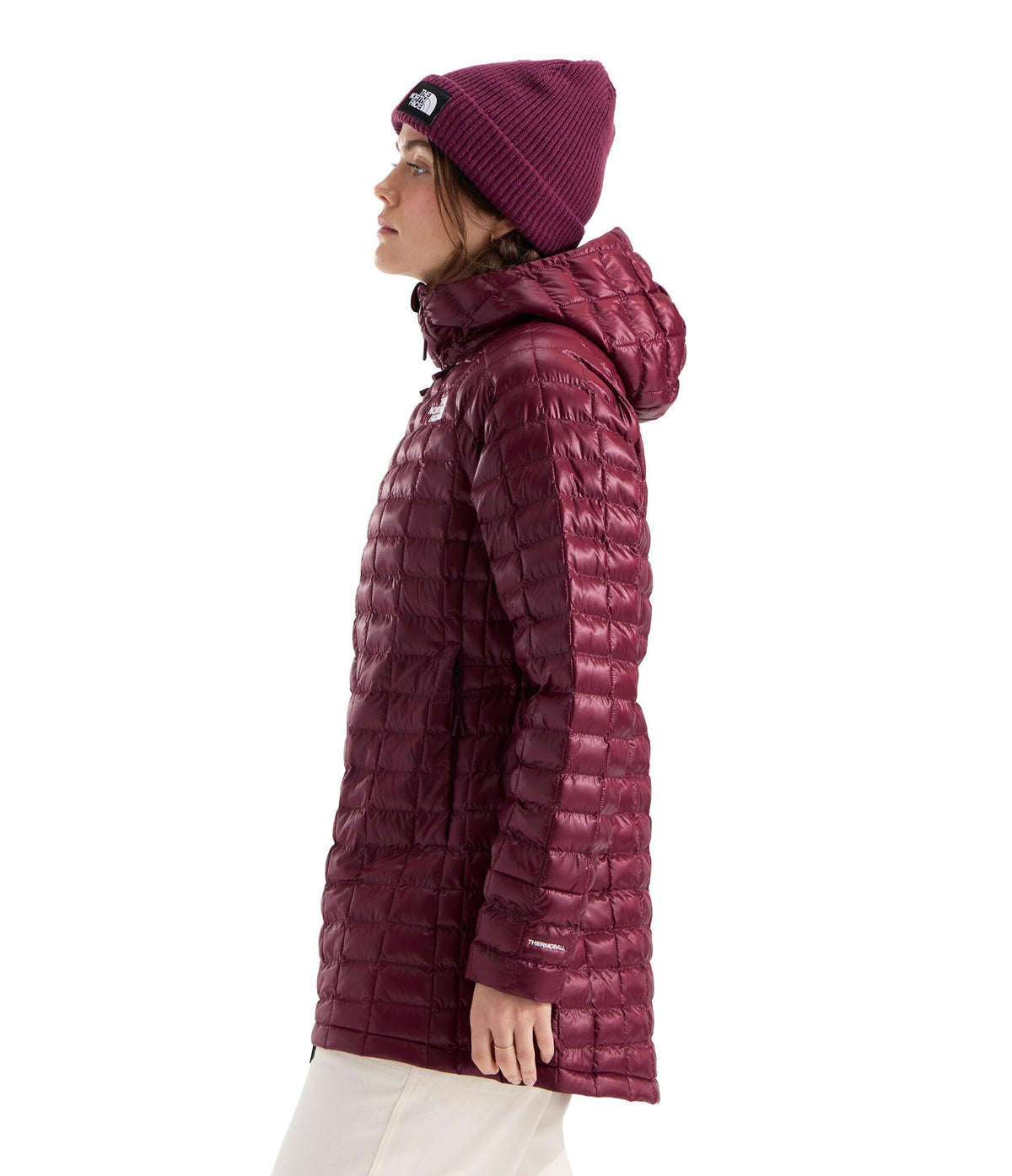 Women's Thermoball Hooded Parka by The North Face – Polyester, Burgundy Crush, Model NF0A8D3T