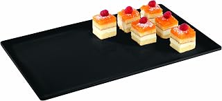 Aps Paderno World Cuisine Black Melamine Platter, 1/2 Hotel Pan Size