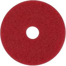 MarketPro Round Floor Buffing Pad Red, 20" Diameter x 1" Thickness, Non-Woven Polyester Fiber | 5/Case