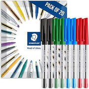STAEDTLER 430M Stick Ballpoint Medium Pens Pack of 20 Multi | Writing Pen, Smooth, Medium Nib, for Notes, Drawing, Studying