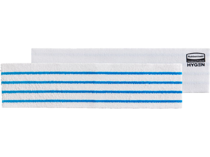 Rubbermaid® Commercial HYGEN Disposable Microfiber Mop Pads, White/Blue, 50 Pads Per Pack, Case of 3 Packs