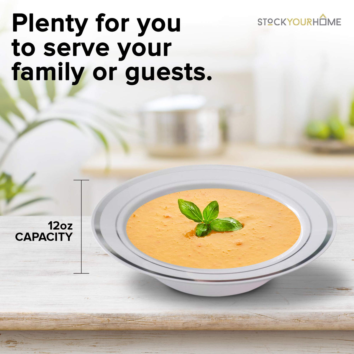 Stock Your Home Silver / 50 Pack / Formal Bowls