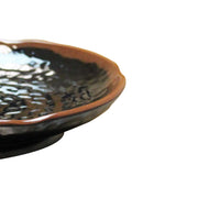 Tenmoku melamine dinnerware collection 7 1/4" lotus shape plate by Thunder Group – Melamine, Black brown, Model 1807TM