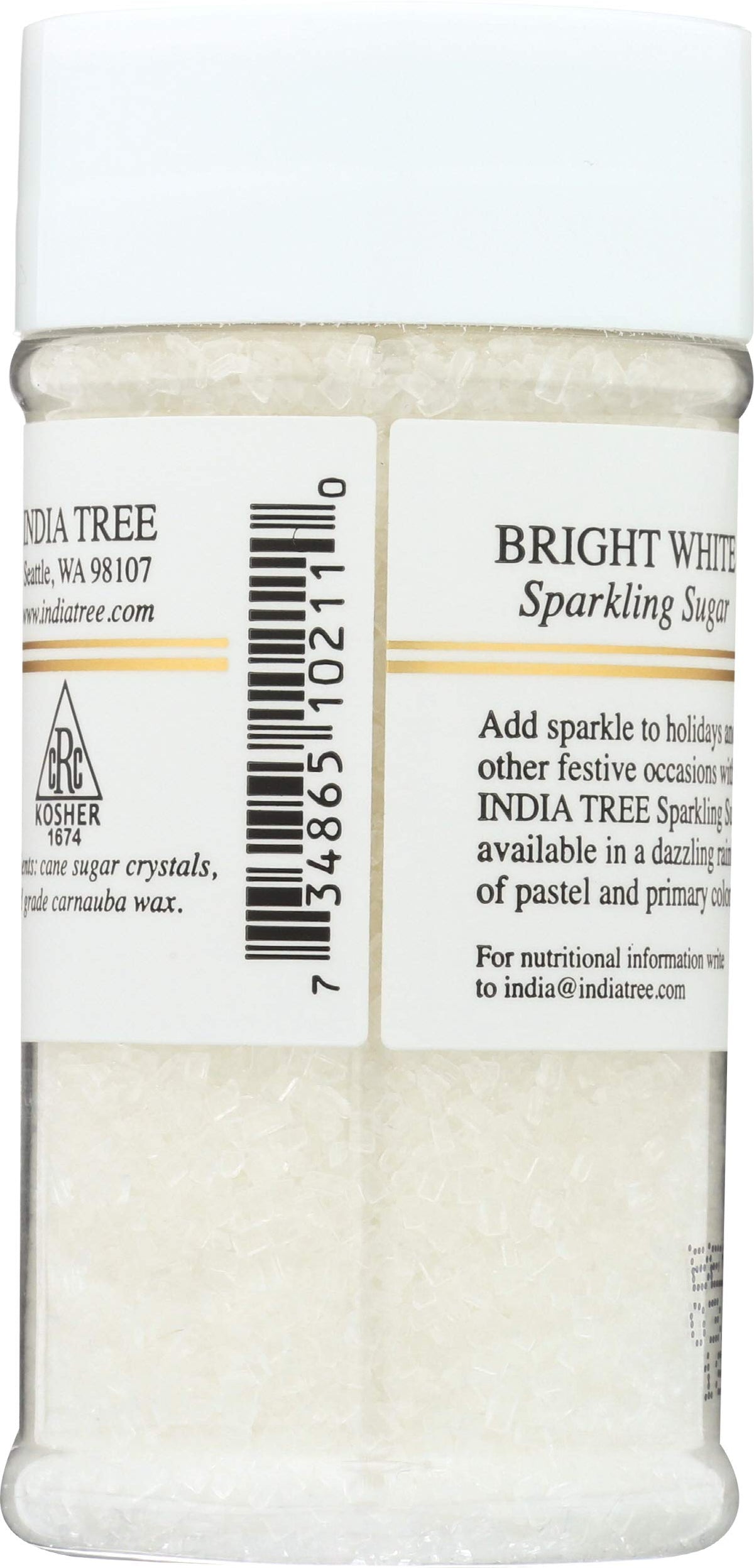 White Decorating Sugar by India Tree – 3.5 Ounce (Pack of 1), Bright White, Model 10211