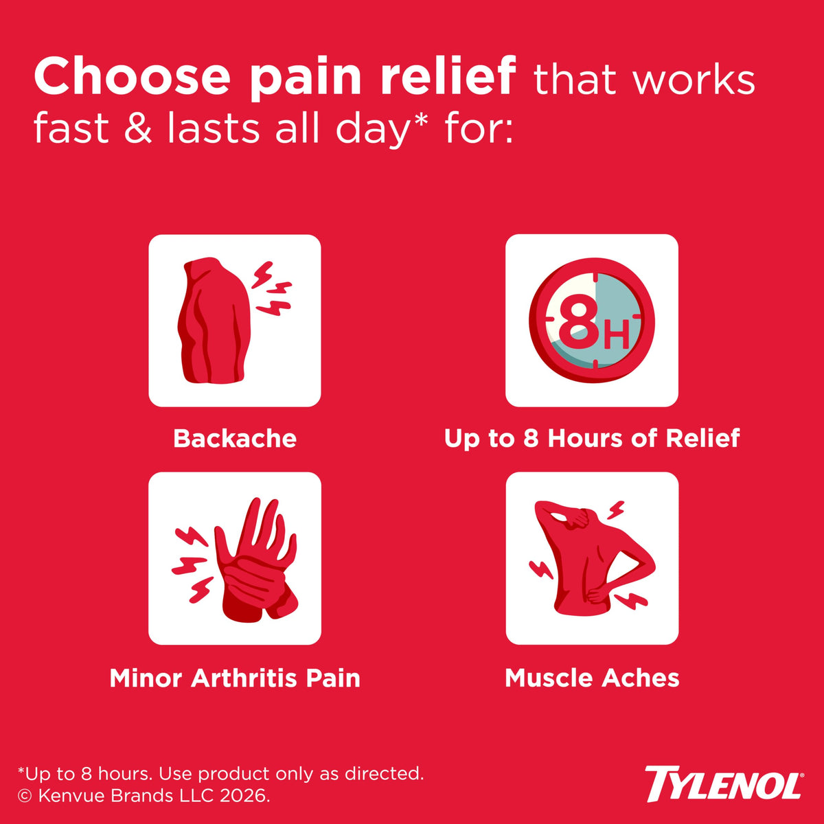 8-Hour Acetaminophen 650 mg Caplets by Tylenol – 100 Count, Multi, Model 00300450297211