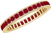 Real Ruby Channel Set Eternity Ring, AAA Quality - July Birthstone