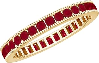 Real Ruby Channel Set Eternity Ring, AAA Quality - July Birthstone