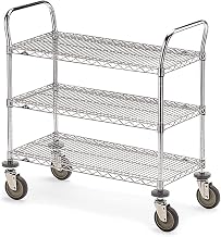 Metro Three-Shelf Wire Carts, 36" W x 18" D x 39-1/2"H