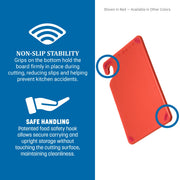 San Jamar Red / 1 / 9"L x 6"W Cutting Boards