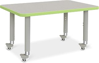 Jonti-Craft Berries 6478JCM130 Rectangle Activity Table - 24" X 36", Mobile - Freckled Gray/Key Lime/Gray