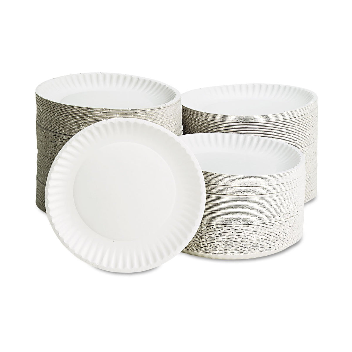 AJMPP9GREWH - White Paper Plates by AJM Packaging – 9 inches, Paper, White, Pack of 1000, Model 1814882