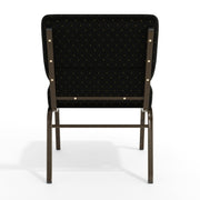 HERCULES Series 21''W Stacking Church Chair in Black Dot Patterned Fabric - Gold Vein Frame by Flash Furniture – Set of 1, Fabric, Foam, Steel, Model FD-CH0221-4-GV-S0806-GG
