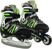 Boys B Duo-M Skate 2V1 Marko, Size-Medium, Color-Black/Green
