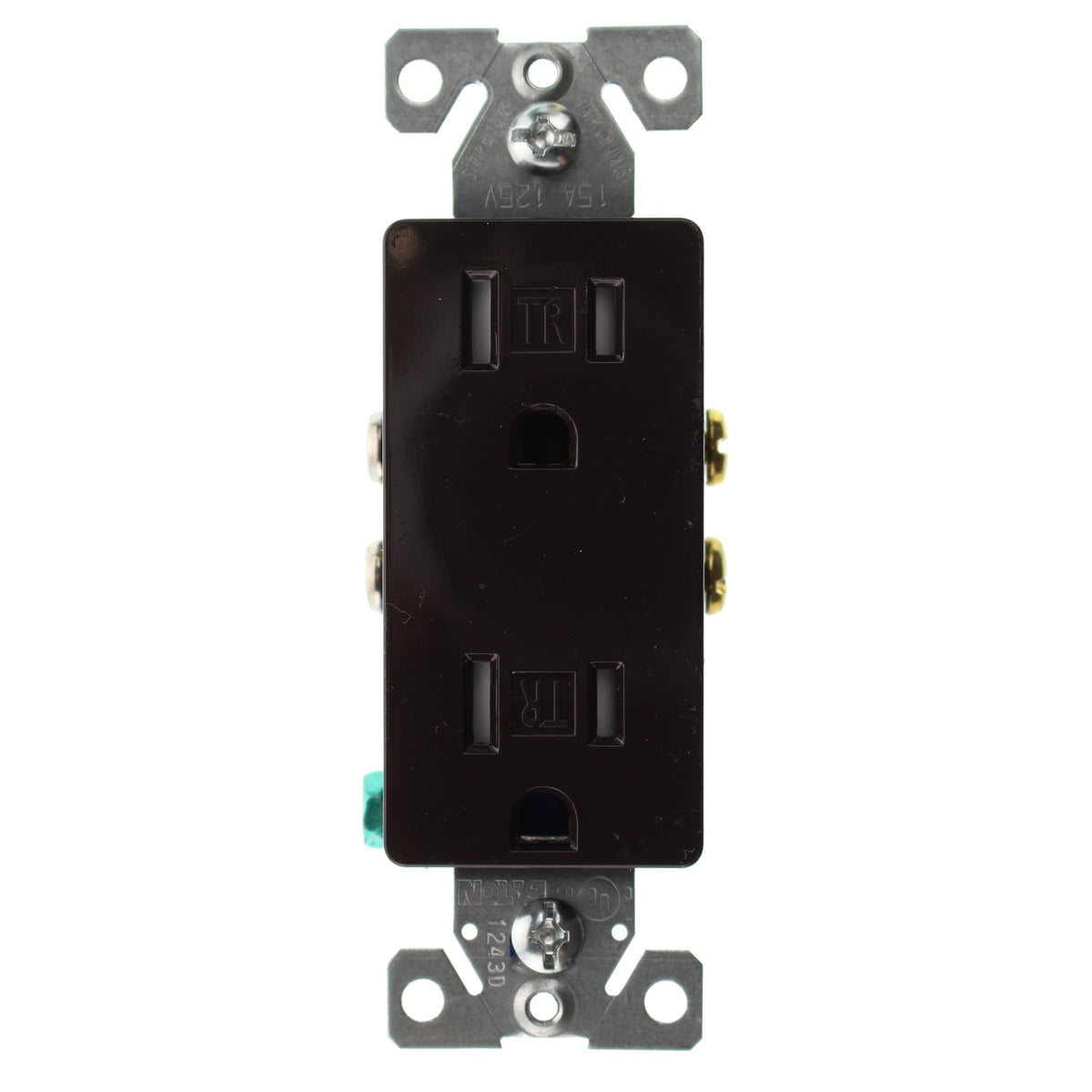 Duplex Decorator Receptacle Outlet by Hubbell – Copper, Brown, Model RRD15STRZ
