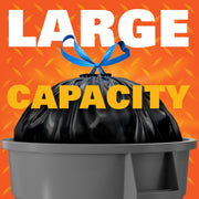 Strong 30 Gallon Trash Bags with Drawstrings by Hefty – 74 Count (Pack of 1), 30.0 gallons, Plastic, Black, Model E85274