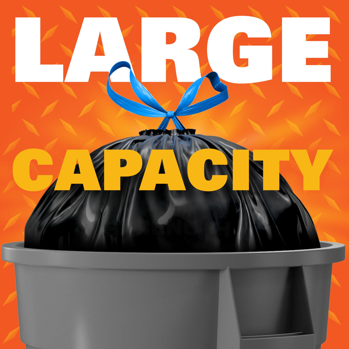 Strong 30 Gallon Trash Bags with Drawstrings by Hefty – 74 Count (Pack of 1), 30.0 gallons, Plastic, Black, Model E85274