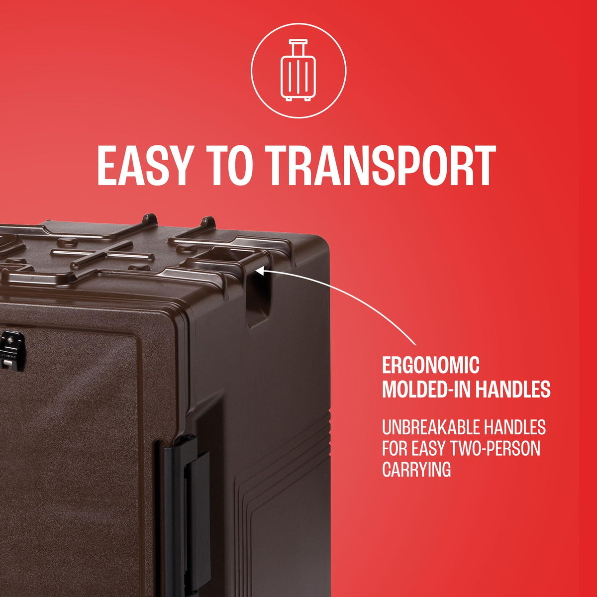 Insulated Food Pan Carrier - Hotbox for Catering & Transport - UPCS400 Series (Brown) by Cambro – UPCS400, 6.0 load, Plastic, Brown, Model UPCS400131