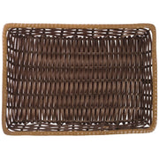 Two -Tone Beige Storage Basket - 13"L x 18"W x 2"H by HUBERT – Plastic, Brown, Model K2000-18SFT DB