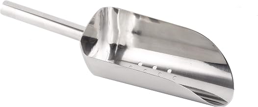 TableCraft BSC2024 Ice Scoop, 20-24 oz., with Drain Holes, Dishwasher Safe, 18-8, Stainless Steel