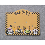 Dial Tag with Bakery Graphic Plastic - 3"H x 4"L by HUBERT – 3*4 inches, Plastic, Tan, Model B2460006