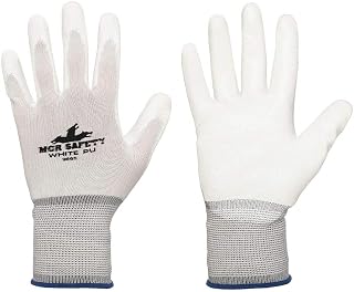 MCR Safety 9665S Nylon Knitted Shell Gloves, Small, 1-Pair, White